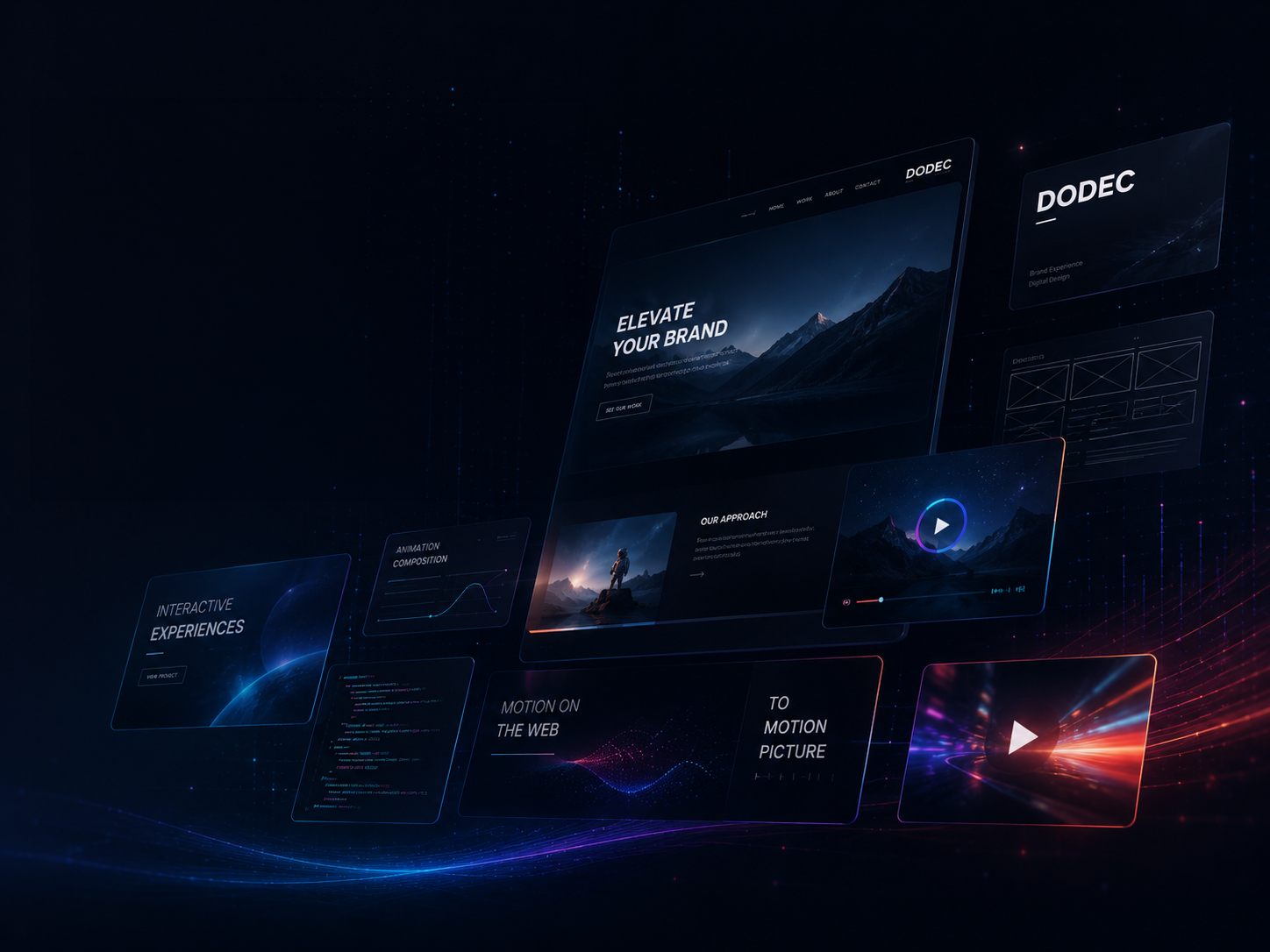 Web design layouts and interface screens